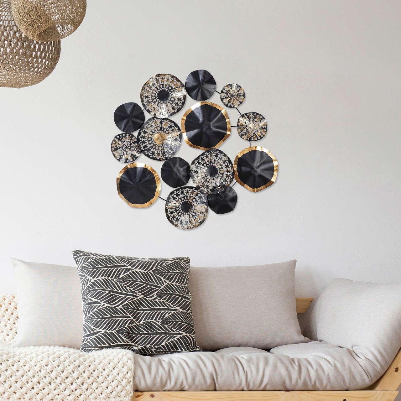 Decoratiune de perete, Hypnosis, Dimensiune: 80 x 10 x 80 cm, Multicolor - imagine 5